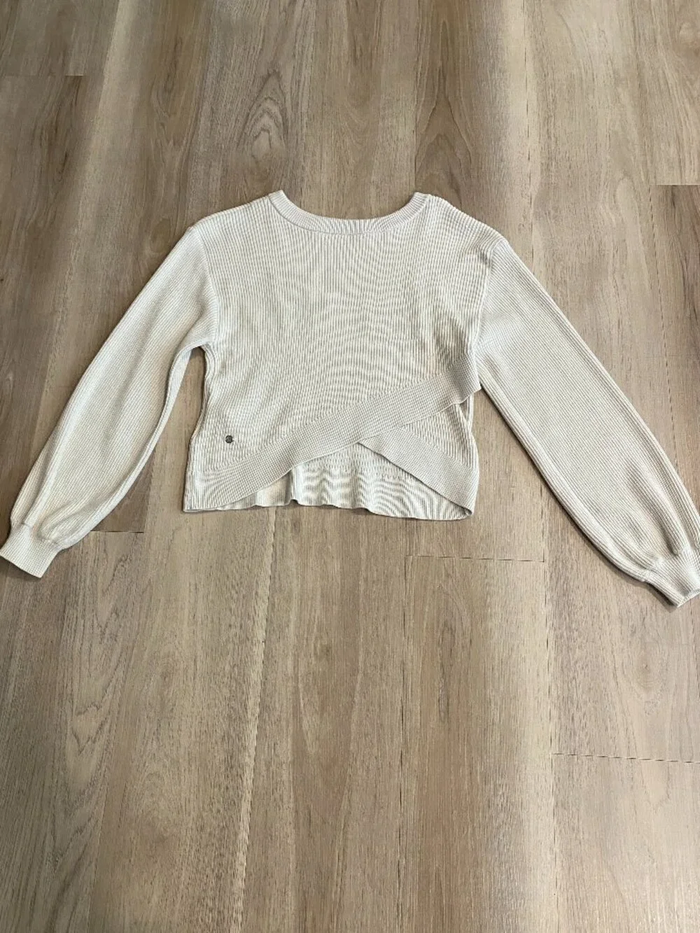 Lululemon Reversible Crossover Sweater Bone Rib Knit XS LUXE